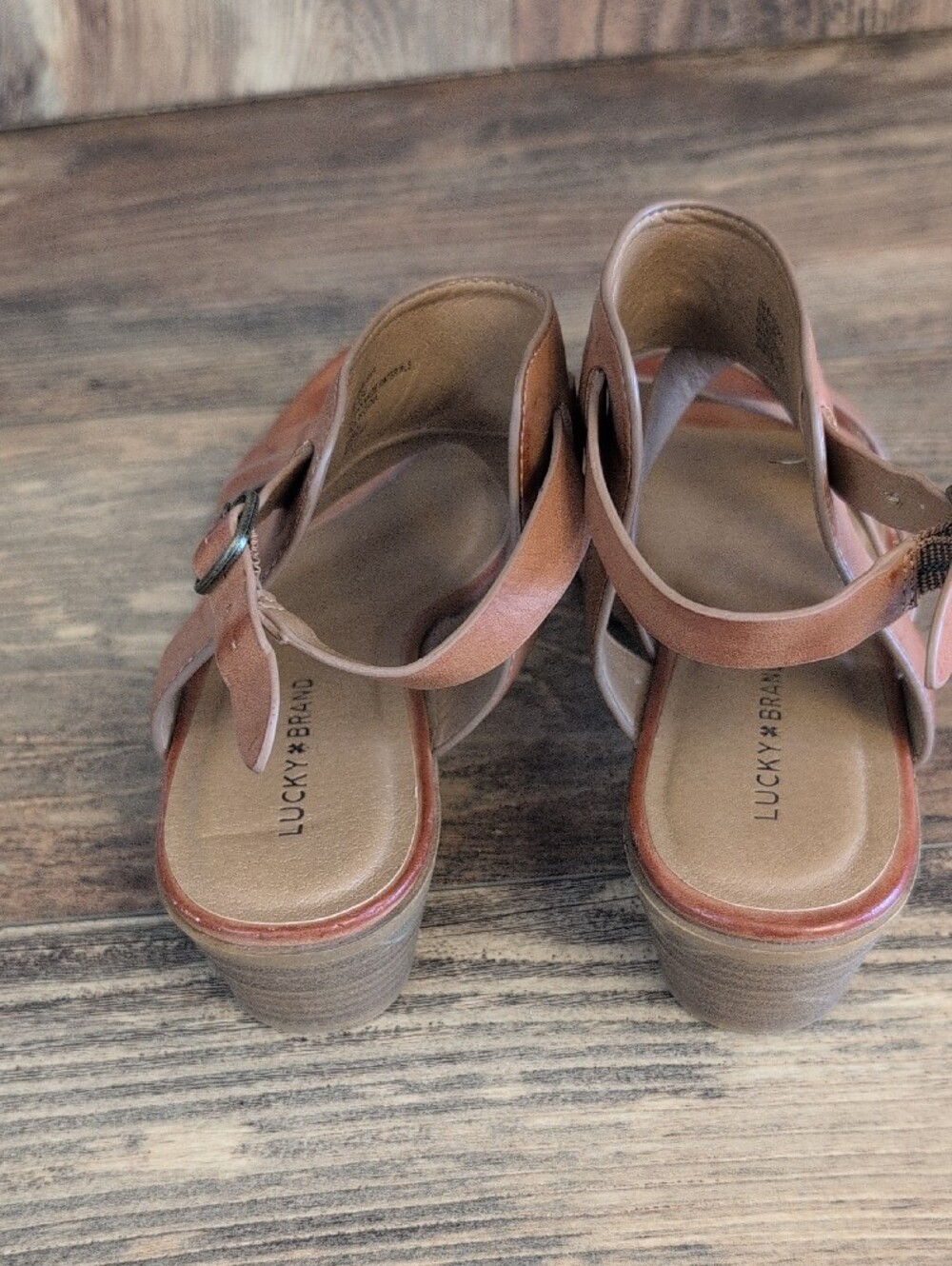 Lucky Brand Baruska Strappy Leather Sandals 5M 569A - Picture 5 of 8